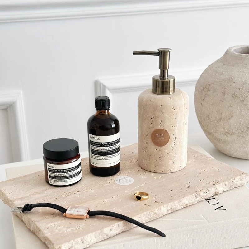 Natural Stone Lotion Dispenser - Luxury Skincare Jars 评论和价格